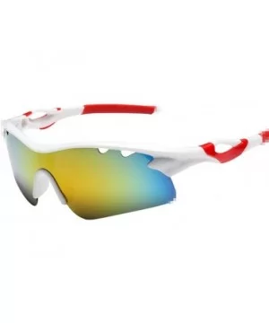 Cycling Glasses Casual Sports Outdoor Sunglasses Bike Hiking Explosion-proof Lens Sunglasses - White - CU18SAGYMXE $8.79 Rect...