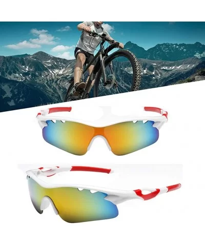 Cycling Glasses Casual Sports Outdoor Sunglasses Bike Hiking Explosion-proof Lens Sunglasses - White - CU18SAGYMXE $8.79 Rect...