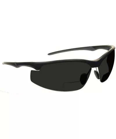 Bifocal Sport Sunglasses ANSI Z87 Safety Adjustable Nose Piece Cycling - Matte Black - C6193CH5DYU $12.63 Semi-rimless