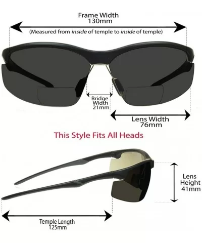 Bifocal Sport Sunglasses ANSI Z87 Safety Adjustable Nose Piece Cycling - Matte Black - C6193CH5DYU $12.63 Semi-rimless