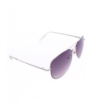 Top Gun Aviator Metal Sunglasses w/Semi-Dark Lenses - Silver Frame - CX12HSCQEA3 $7.63 Aviator