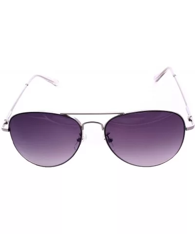 Top Gun Aviator Metal Sunglasses w/Semi-Dark Lenses - Silver Frame - CX12HSCQEA3 $7.63 Aviator