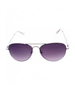 Top Gun Aviator Metal Sunglasses w/Semi-Dark Lenses - Silver Frame - CX12HSCQEA3 $7.63 Aviator