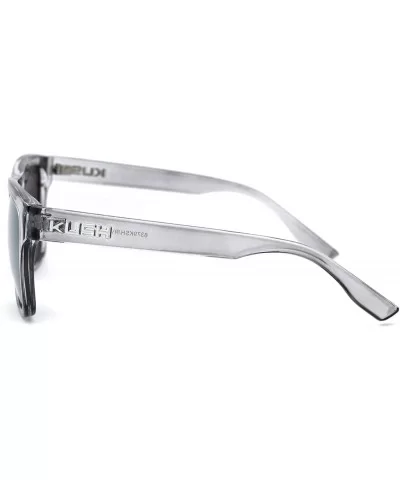 Mens Flat Top Horn Rim Kush Color Mirror Rectangular Sport Sunglasses - Clear Purple Mirror - CL18OR2N49H $5.26 Rectangular