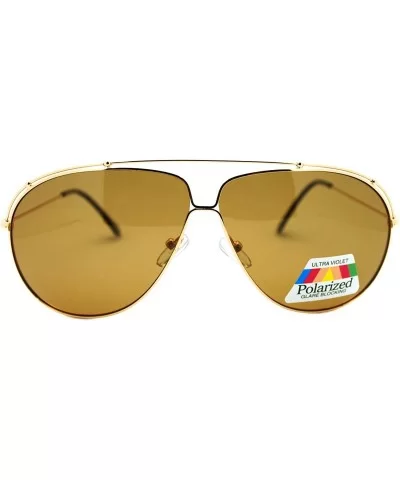 Polarized Sunglasses Unique Arched Top Aviators Thin Lite Metal Frame - Gold - C3186I5D6M0 $8.87 Aviator