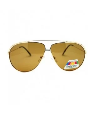 Polarized Sunglasses Unique Arched Top Aviators Thin Lite Metal Frame - Gold - C3186I5D6M0 $8.87 Aviator