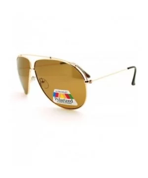 Polarized Sunglasses Unique Arched Top Aviators Thin Lite Metal Frame - Gold - C3186I5D6M0 $8.87 Aviator