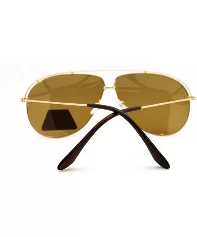 Polarized Sunglasses Unique Arched Top Aviators Thin Lite Metal Frame - Gold - C3186I5D6M0 $8.87 Aviator