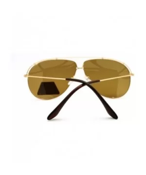 Polarized Sunglasses Unique Arched Top Aviators Thin Lite Metal Frame - Gold - C3186I5D6M0 $8.87 Aviator