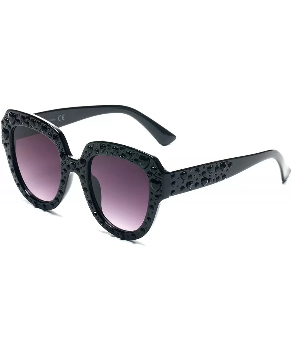 Round Cat Eye Fashion Designer Sunglasses for Women with UV Protection - Gradient Purple - C918LREGWE3 $7.96 Round