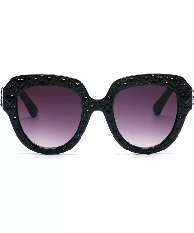 Round Cat Eye Fashion Designer Sunglasses for Women with UV Protection - Gradient Purple - C918LREGWE3 $7.96 Round