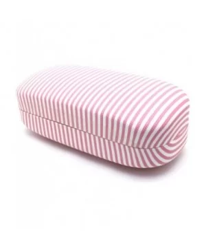 Striped Rectangular Large Hard Clam Shell Spring Closure Eyewear Case - Pink - CA183C6SC8O $5.42 Rectangular