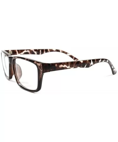 Tortoise Stylish Rectangle Mens Womens Sexy Fashion Clear Lens Eye Glasses G6 - CD18O7QCX23 $6.90 Rectangular