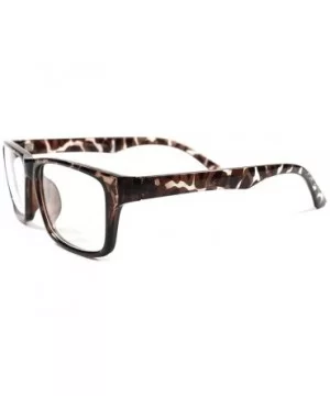 Tortoise Stylish Rectangle Mens Womens Sexy Fashion Clear Lens Eye Glasses G6 - CD18O7QCX23 $6.90 Rectangular