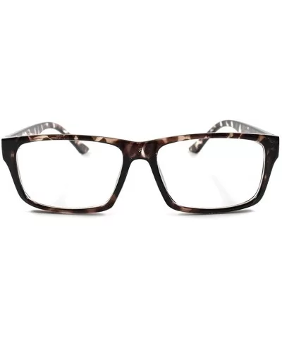 Tortoise Stylish Rectangle Mens Womens Sexy Fashion Clear Lens Eye Glasses G6 - CD18O7QCX23 $6.90 Rectangular