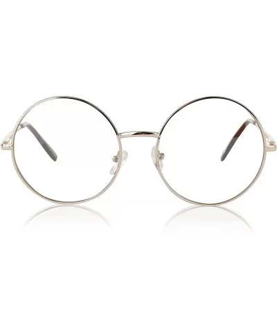 Big Round Sunglasses Retro Circle Tinted Lens Glasses UV400 Protection - Clear Gold Frame Glasses - CM18C54O2UC $7.73 Cat Eye