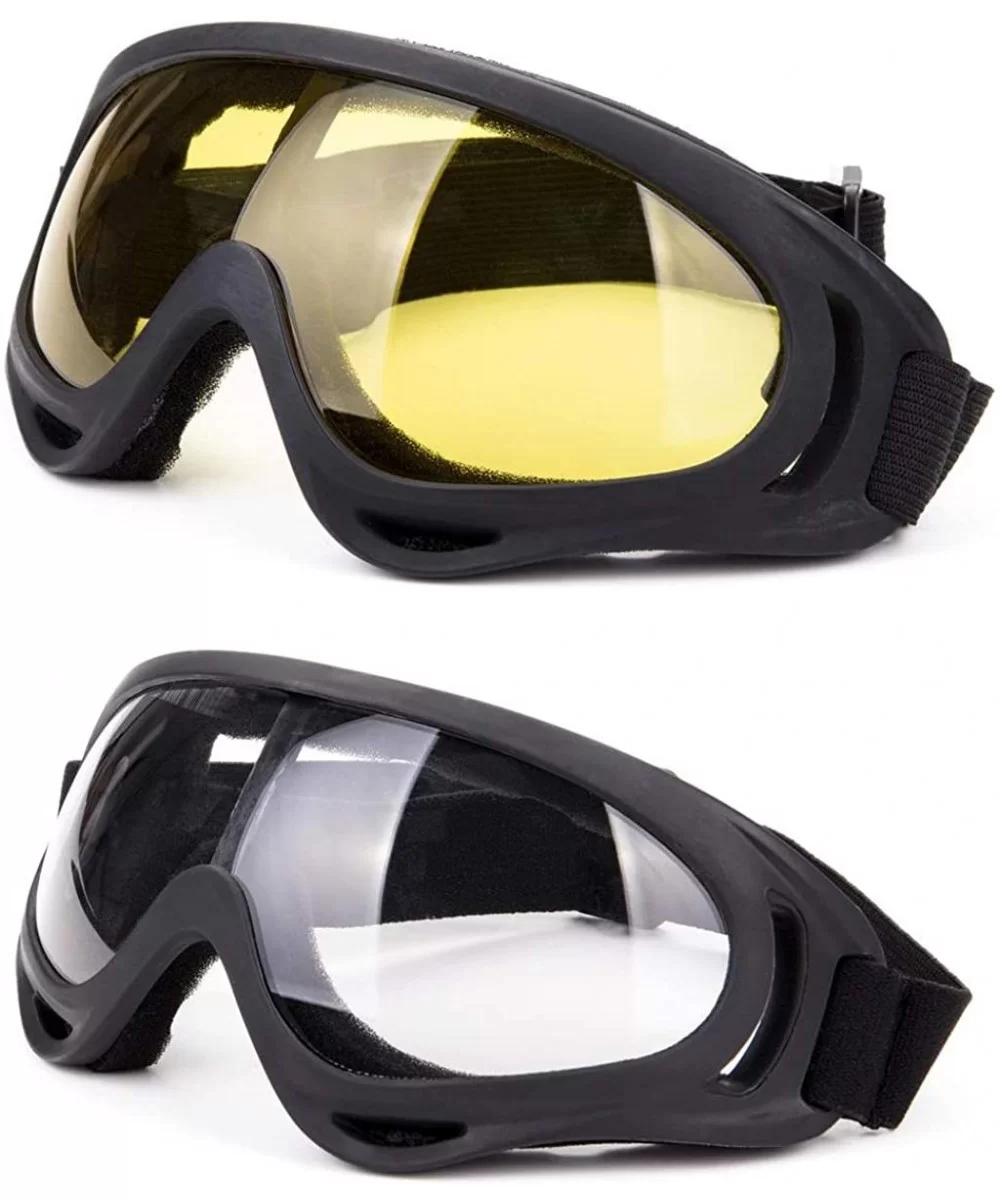 Snowboard Protection Windproof Motorcycle - Yellow+Transparent - CR18KOXT7CU $9.14 Goggle