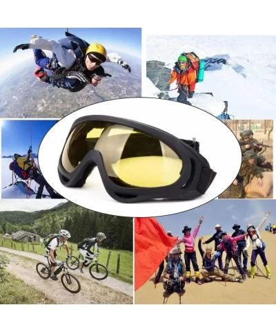 Snowboard Protection Windproof Motorcycle - Yellow+Transparent - CR18KOXT7CU $9.14 Goggle