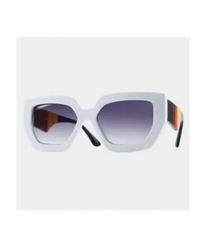 Oversized Cat Eye Sunglasses for Women Gradient Lens Eyeglasses UV400 - C2 White Gray - CT198KD8TNO $8.42 Oversized