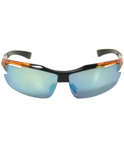 Department Store Discount Sports Mirror Sunglasses 0142 - Orange - C111LET5B8J $6.49 Sport