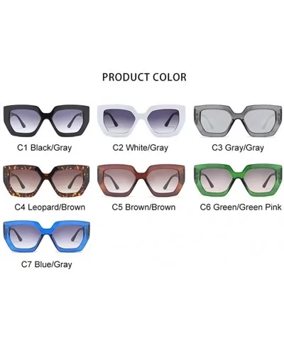 Oversized Cat Eye Sunglasses for Women Gradient Lens Eyeglasses UV400 - C2 White Gray - CT198KD8TNO $8.42 Oversized