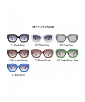 Oversized Cat Eye Sunglasses for Women Gradient Lens Eyeglasses UV400 - C2 White Gray - CT198KD8TNO $8.42 Oversized