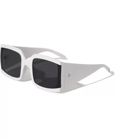 Albuquerque Oversized Flat Lens Square Butterfly Sunglasses - White - CQ1972IOXWI $11.81 Oversized