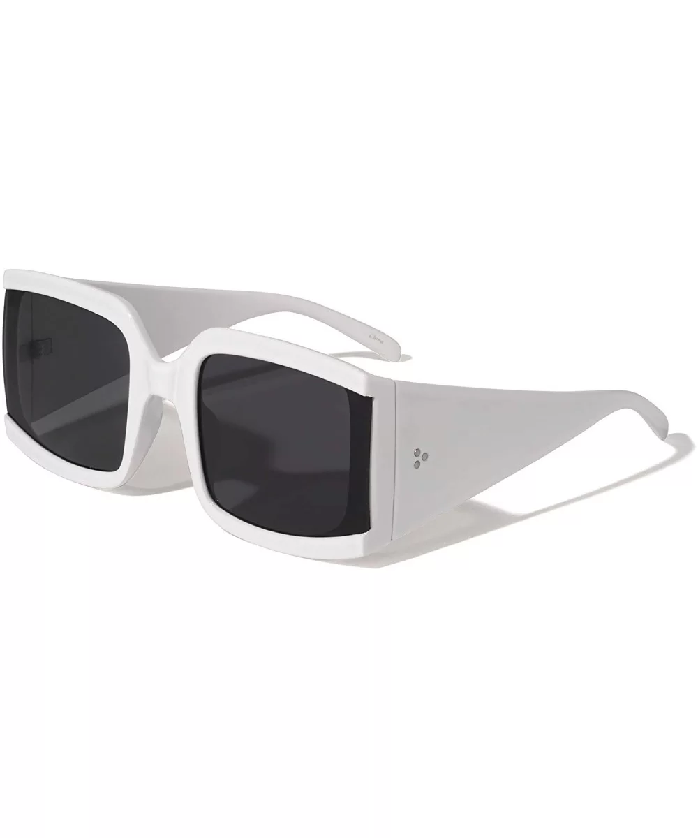 Albuquerque Oversized Flat Lens Square Butterfly Sunglasses - White - CQ1972IOXWI $11.81 Oversized