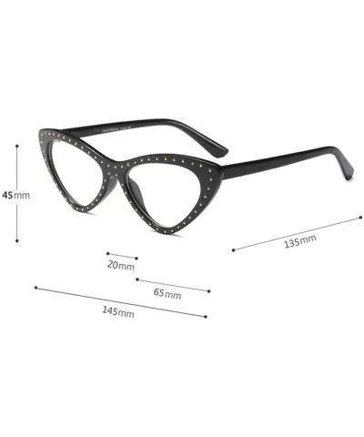 Sexy Glasses Triangle Rivet Vintage Cat Eye Eyeglasses Frames Women Accessories - Red - CJ18DYK6U7Q $6.95 Cat Eye