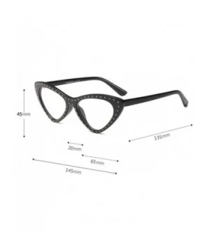 Sexy Glasses Triangle Rivet Vintage Cat Eye Eyeglasses Frames Women Accessories - Red - CJ18DYK6U7Q $6.95 Cat Eye