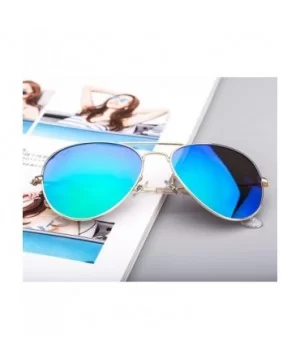 Linno Classic Polarized Sunglasses for Men Women Metal Frame UV400 Protection - Blue - CL18KIW6OCW $6.01 Aviator