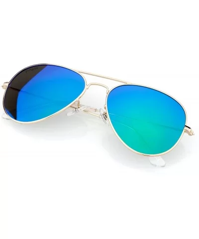 Linno Classic Polarized Sunglasses for Men Women Metal Frame UV400 Protection - Blue - CL18KIW6OCW $6.01 Aviator