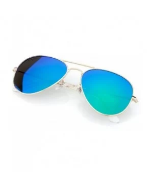 Linno Classic Polarized Sunglasses for Men Women Metal Frame UV400 Protection - Blue - CL18KIW6OCW $6.01 Aviator