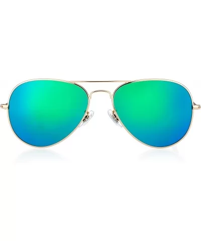 Linno Classic Polarized Sunglasses for Men Women Metal Frame UV400 Protection - Blue - CL18KIW6OCW $6.01 Aviator