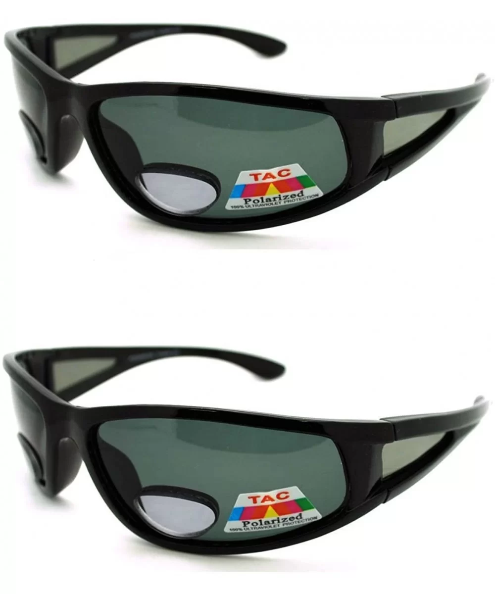 2 Pair of Polarized Bifocal Sunglasses - Outdoor Reading Sunglasses - Black/Black - C912BWR8S2N $13.92 Wrap