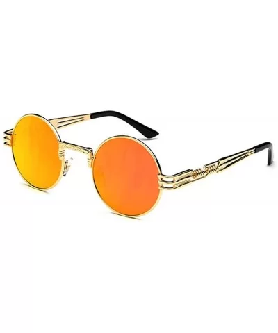 New Fashion Retro Steampunk Round Metal Sunglasses Men And Women Double Spring Leg Colorful Eyewear UV400 - CD197A3070K $28.3...