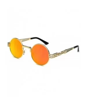 New Fashion Retro Steampunk Round Metal Sunglasses Men And Women Double Spring Leg Colorful Eyewear UV400 - CD197A3070K $28.3...