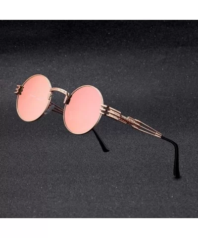 New Fashion Retro Steampunk Round Metal Sunglasses Men And Women Double Spring Leg Colorful Eyewear UV400 - CD197A3070K $28.3...