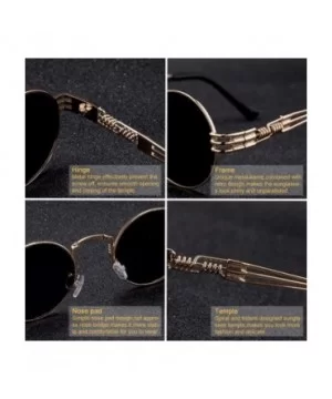 New Fashion Retro Steampunk Round Metal Sunglasses Men And Women Double Spring Leg Colorful Eyewear UV400 - CD197A3070K $28.3...