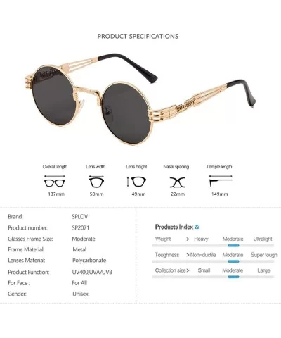 New Fashion Retro Steampunk Round Metal Sunglasses Men And Women Double Spring Leg Colorful Eyewear UV400 - CD197A3070K $28.3...