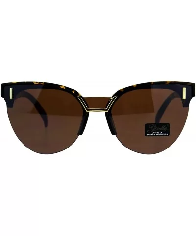 Giselle Womens Sunglasses Chic Design Half Rim Butterfly Shades UV 400 - Tortoise (Brown) - CC18E0UKM2O $8.95 Square