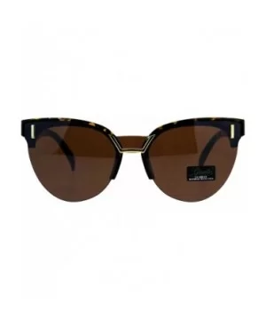 Giselle Womens Sunglasses Chic Design Half Rim Butterfly Shades UV 400 - Tortoise (Brown) - CC18E0UKM2O $8.95 Square