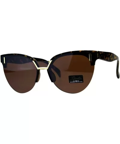 Giselle Womens Sunglasses Chic Design Half Rim Butterfly Shades UV 400 - Tortoise (Brown) - CC18E0UKM2O $8.95 Square