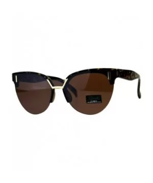 Giselle Womens Sunglasses Chic Design Half Rim Butterfly Shades UV 400 - Tortoise (Brown) - CC18E0UKM2O $8.95 Square