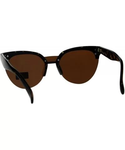 Giselle Womens Sunglasses Chic Design Half Rim Butterfly Shades UV 400 - Tortoise (Brown) - CC18E0UKM2O $8.95 Square