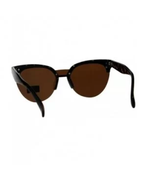 Giselle Womens Sunglasses Chic Design Half Rim Butterfly Shades UV 400 - Tortoise (Brown) - CC18E0UKM2O $8.95 Square