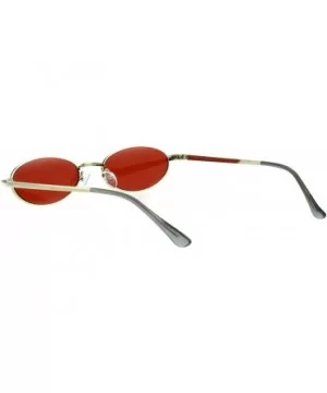 Mens Narrow Oval Metal Rim Classic Pimp Sunglasses - Gold Red - CS18GGLDUCN $7.81 Oval