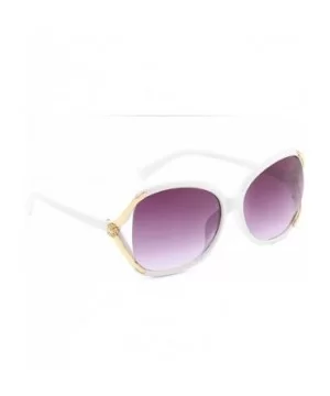 Retro Classic Flower Sunglasses for Women metal AC UV 400 Protection Sunglasses - White - CE18SAQZ9W3 $9.61 Square