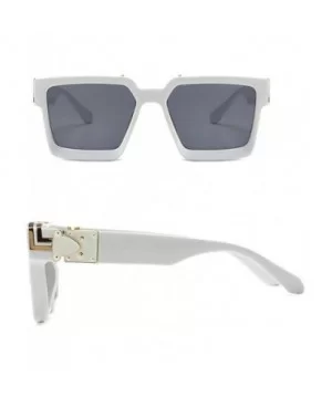 Retro Millionaire Sunglasses Square Metal punk Rock Hip hop Sunglasses men women - 5 - CM194AUIGSN $10.90 Rectangular