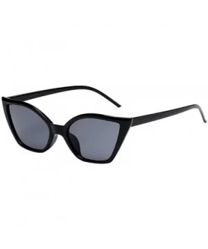 Women Men Vintage Clout Cat Eye Unisex Sunglasses Rapper Grunge Glasses Eyewear - Black - C6190OM2WGL $6.07 Cat Eye